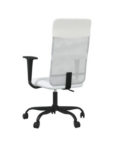 Sedia da Ufficio Altezza Regolabile Bianca in Rete e Similpelle
