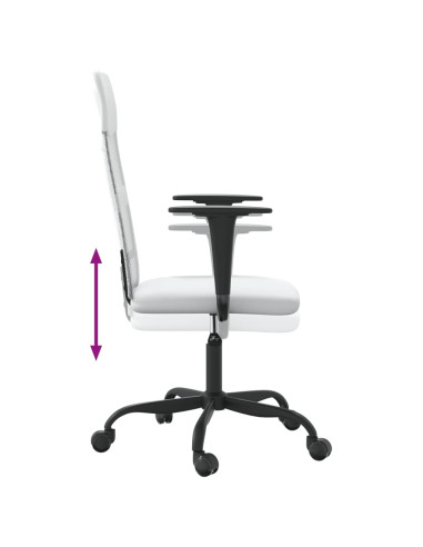 Sedia da Ufficio Altezza Regolabile Bianca in Rete e Similpelle