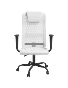 Sedia da Ufficio Altezza Regolabile Bianca in Rete e Similpelle 2