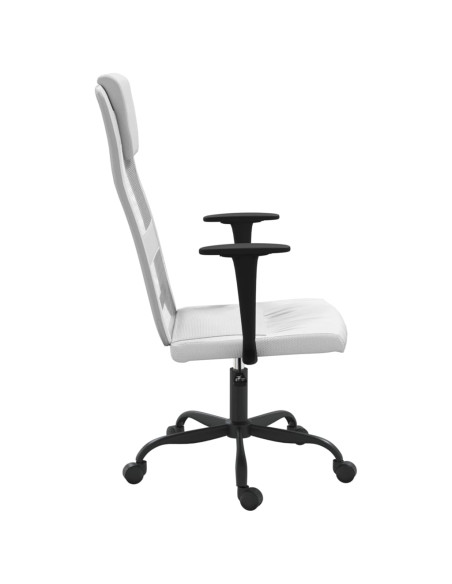 Sedia da Ufficio Altezza Regolabile Bianca in Rete e Similpelle