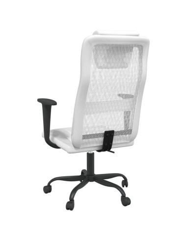 Sedia da Ufficio Altezza Regolabile Bianca in Rete e Similpelle