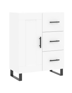 Credenza Bianca 69,5x34x180 cm in Legno Multistrato