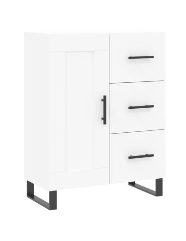 Credenza Bianca 69,5x34x180 cm in Legno Multistrato