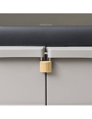 Armadietto da Giardino a 2 Ripiani Nero e Grigio