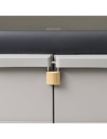 Armadietto da Giardino a 2 Ripiani Nero e Grigio