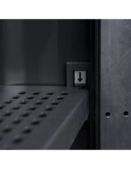 Armadietto da Giardino a 2 Ripiani Nero e Grigio