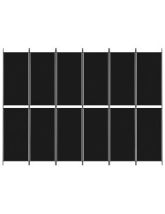 Divisorio a 6 Pannelli Nero 300x220 cm in Tessuto 2