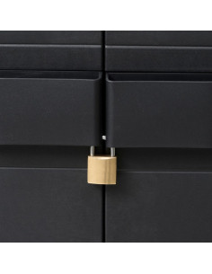 Armadietto da Giardino a 4 Ripiani Nero 2