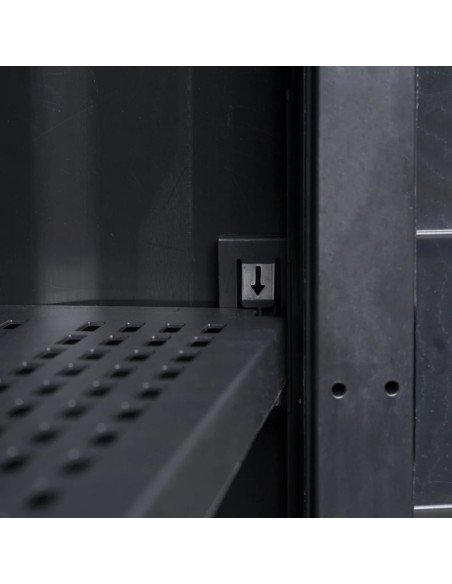 Armadietto da Giardino a 4 Ripiani Nero