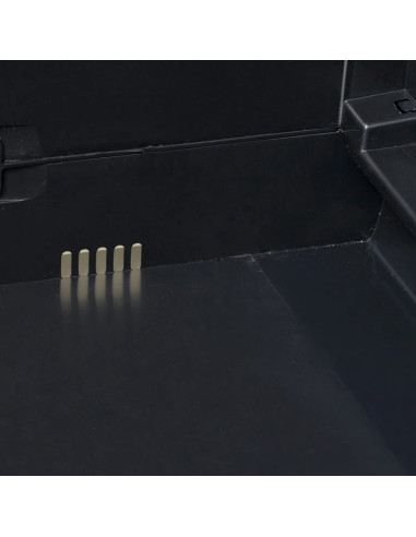 Armadietto da Giardino a 4 Ripiani Nero