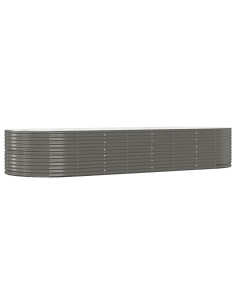 Letto Giardino Acciaio Verniciato Polvere 367x140x68 cm Grigio