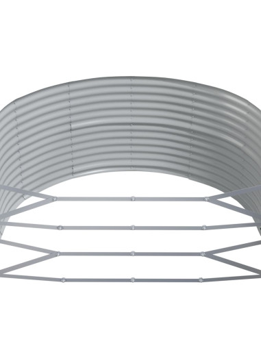 Letto Giardino Acciaio Verniciato Polvere 367x140x68 cm Grigio