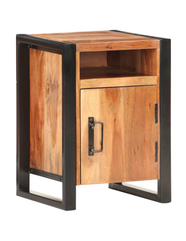 Comodino 40x35x50 cm in Massello di Acacia Finitura in Sheesham