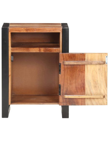 Comodino 40x35x50 cm in Massello di Acacia Finitura in Sheesham