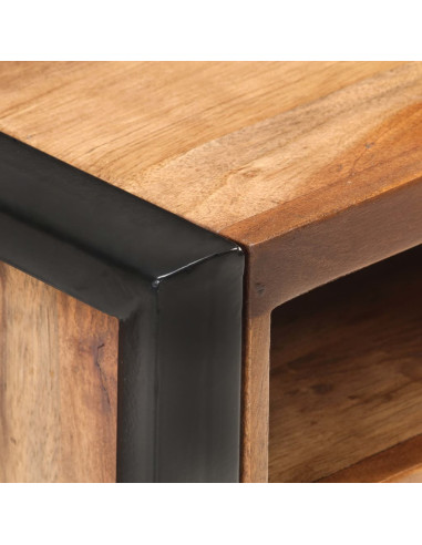 Comodino 40x35x50 cm in Massello di Acacia Finitura in Sheesham