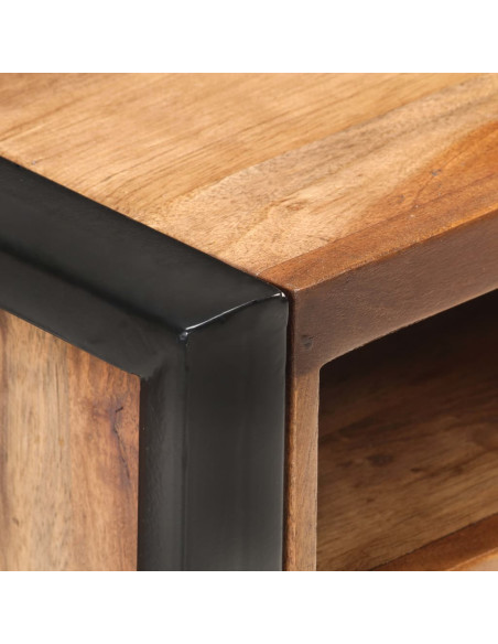 Comodino 40x35x50 cm in Massello di Acacia Finitura in Sheesham