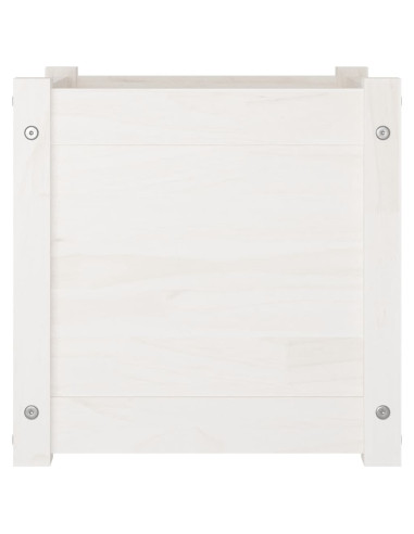 Fioriere da Giardino 2 pz Bianche 40x40x40 cm Massello di Pino