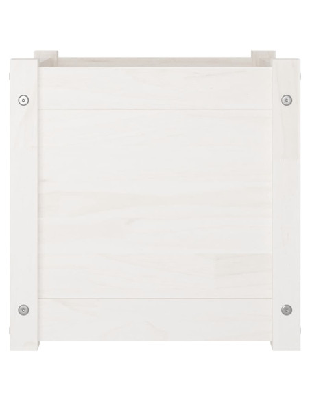 Fioriere da Giardino 2 pz Bianche 40x40x40 cm Massello di Pino