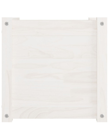 Fioriere da Giardino 2 pz Bianche 40x40x40 cm Massello di Pino