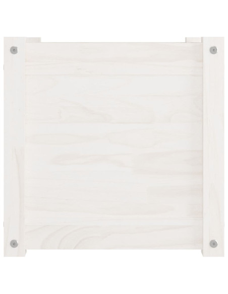 Fioriere da Giardino 2 pz Bianche 40x40x40 cm Massello di Pino