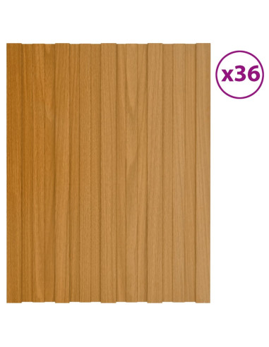 Pannelli da Tetto 36 pz in Acciaio Zincato Naturale 60x45 cm