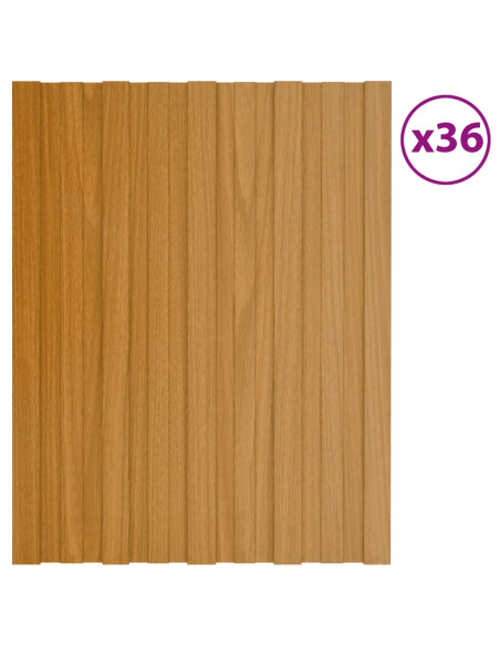 Pannelli da Tetto 36 pz in Acciaio Zincato Naturale 60x45 cm