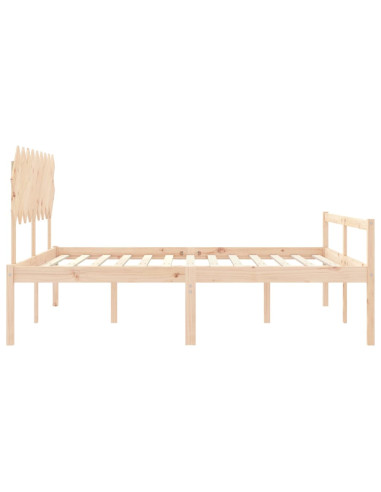 Letto per Anziani con Testiera Bianco Super King Legno Massello