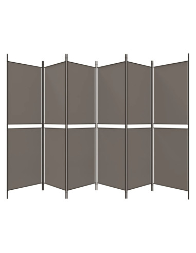 Divisorio a 6 Pannelli Antracite 300x200 cm Tessuto