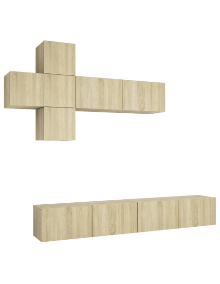 Set di Mobili Porta TV 7 pz Rovere Sonoma in Legno Multistrato