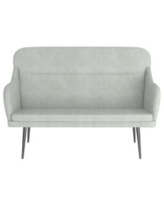Panca Grigio Chiaro 110x76x80 cm in Velluto 2
