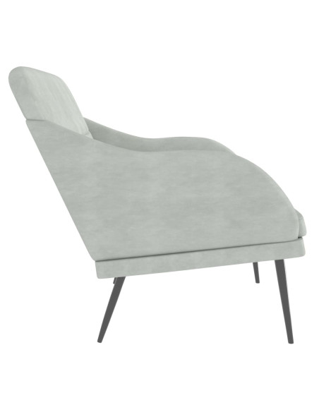 Panca Grigio Chiaro 110x76x80 cm in Velluto