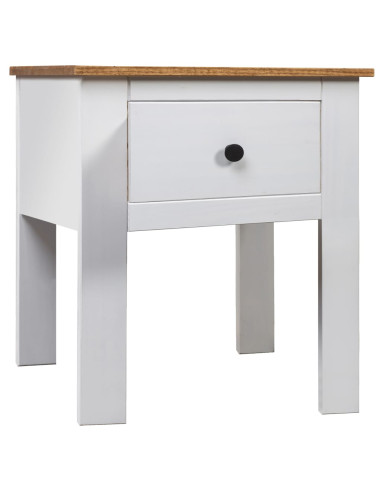 Comodino Bianco 46x40x57 cm in Legno di Pino Panama Range