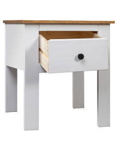Comodino Bianco 46x40x57 cm in Legno di Pino Panama Range 2