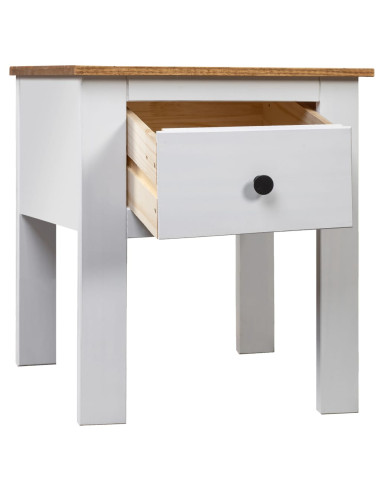 Comodino Bianco 46x40x57 cm in Legno di Pino Panama Range
