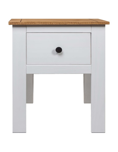 Comodino Bianco 46x40x57 cm in Legno di Pino Panama Range