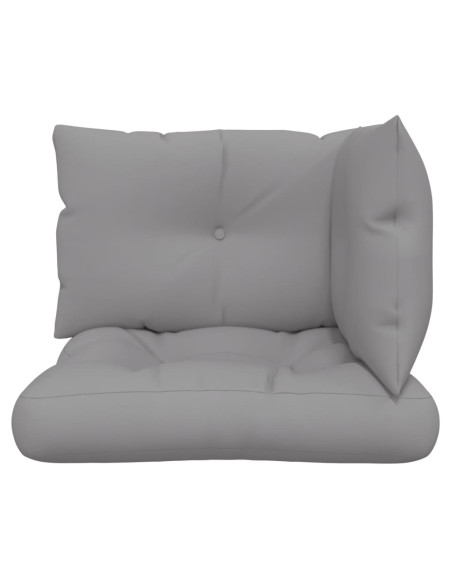 Cuscini per Pallet 3 pz Grigi in Tessuto