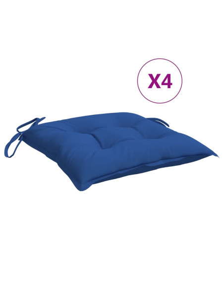 Cuscini per Sedia 4 pz Blu 40x40x7 cm in Tessuto Oxford