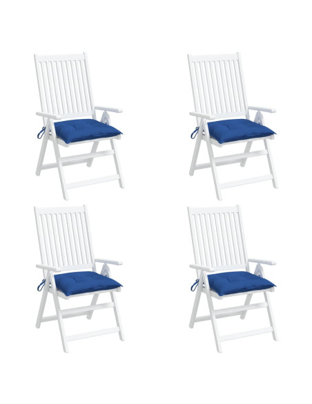 Cuscini per Sedia 4 pz Blu 40x40x7 cm in Tessuto Oxford