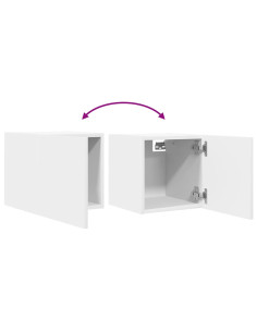 Mobili Porta TV a Parete 4pz Bianchi 30,5x30x30 cm