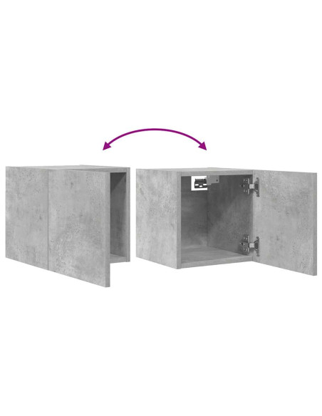 Mobili Porta TV a Parete 4pz Grigio Cemento 30,5x30x30 cm