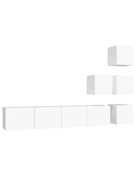 Mobile Porta TV a Parete Bianco in Legno Multistrato