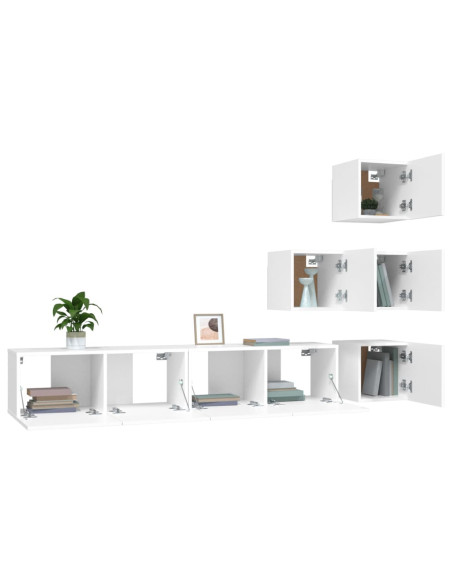 Mobile Porta TV a Parete Bianco in Legno Multistrato