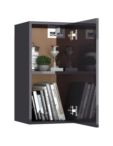 Mobili TV 2pz Grigio Lucido 30,5x30x60 cm Legno Multistrato