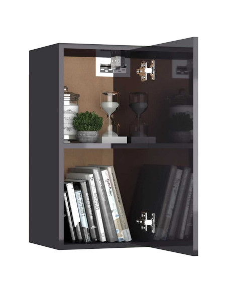 Mobili TV 2pz Grigio Lucido 30,5x30x60 cm Legno Multistrato