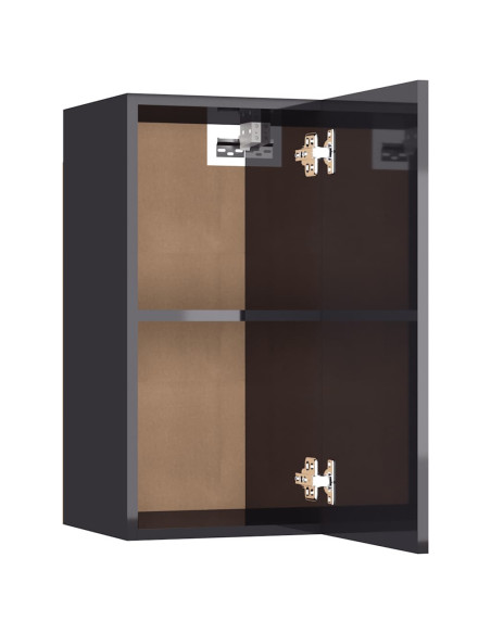 Mobili TV 2pz Grigio Lucido 30,5x30x60 cm Legno Multistrato