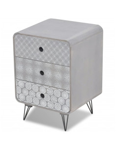 Armadietto Laterale con 3 Cassetti Grigio