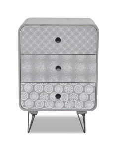 Armadietto Laterale con 3 Cassetti Grigio 2