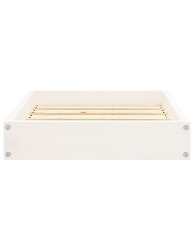 Cuccia per Cani Bianca 51,5x44x9 cm in Legno Massello di Pino