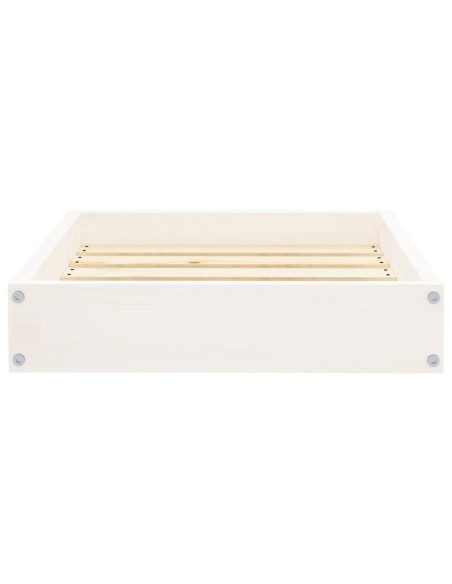 Cuccia per Cani Bianca 51,5x44x9 cm in Legno Massello di Pino