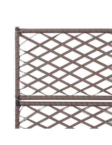 Leto Rialzato Traliccio 3 Vasi 83x30x130 cm Polyrattan Marrone
